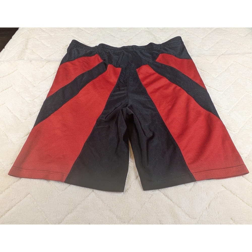 Adidas Mens Basketball Shorts Red Black Mesh Athletic Gym Shorts Size Medium
